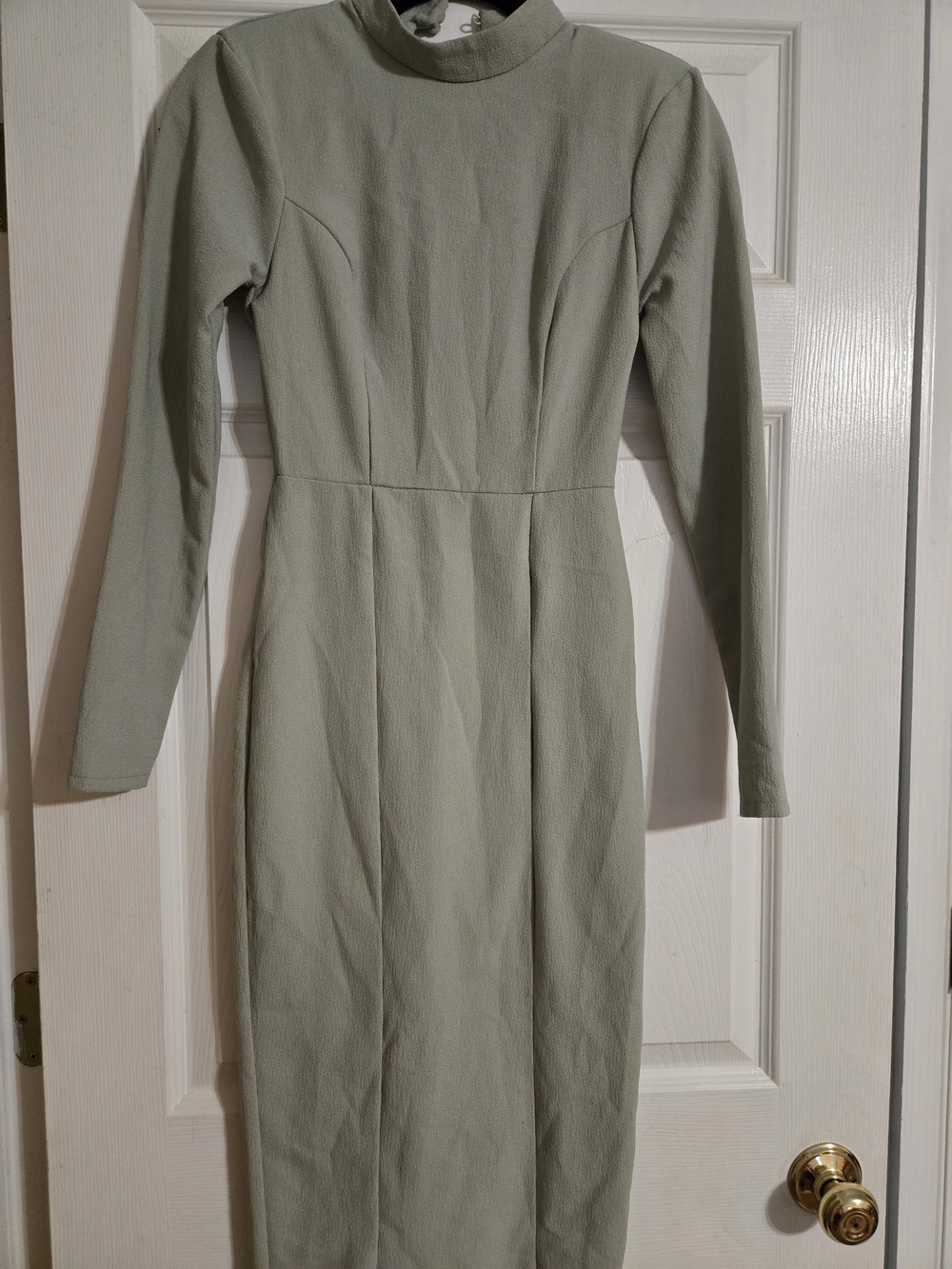 ASOS Light Sage Green Long Sleeve Midi Dress